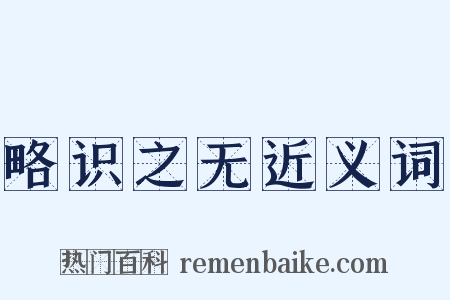 略识之无近义词是什么意思的图片
